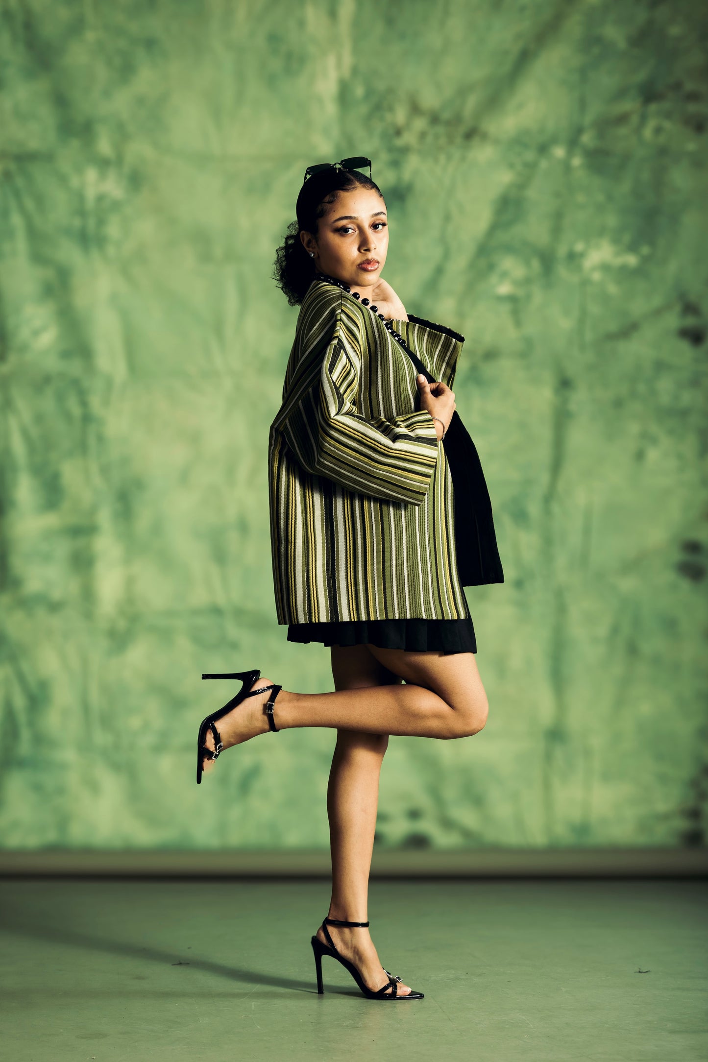 Green olive kimono jacket